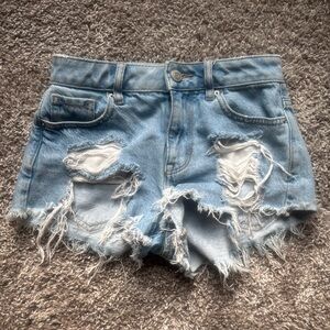 PacSun Distressed Light Blue Denim Shorts - Size 22